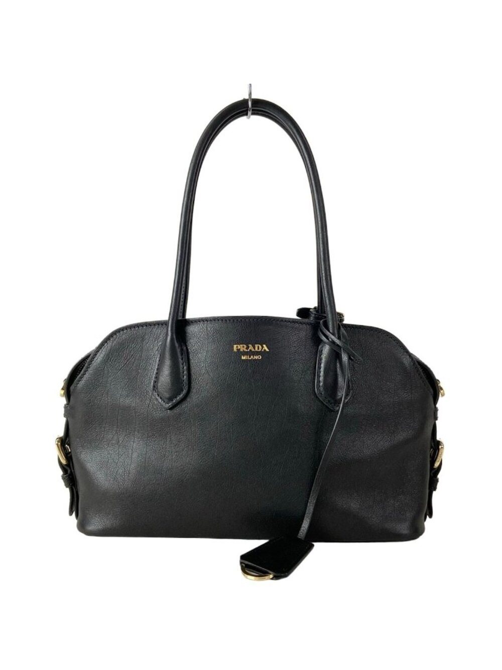 Prada Shoulder Bag Shine Medium Black Leather